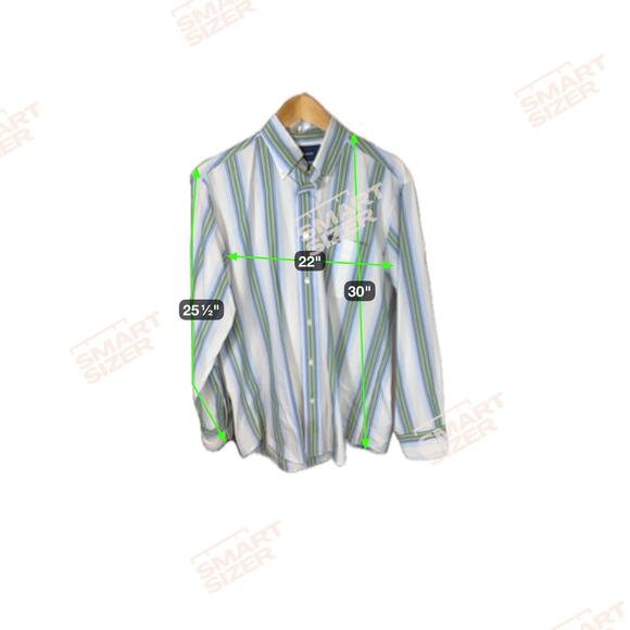 Facconable French Riviera Classique Striped Long Sleeve Button Down Shirt Mens M - Picture 9 of 11